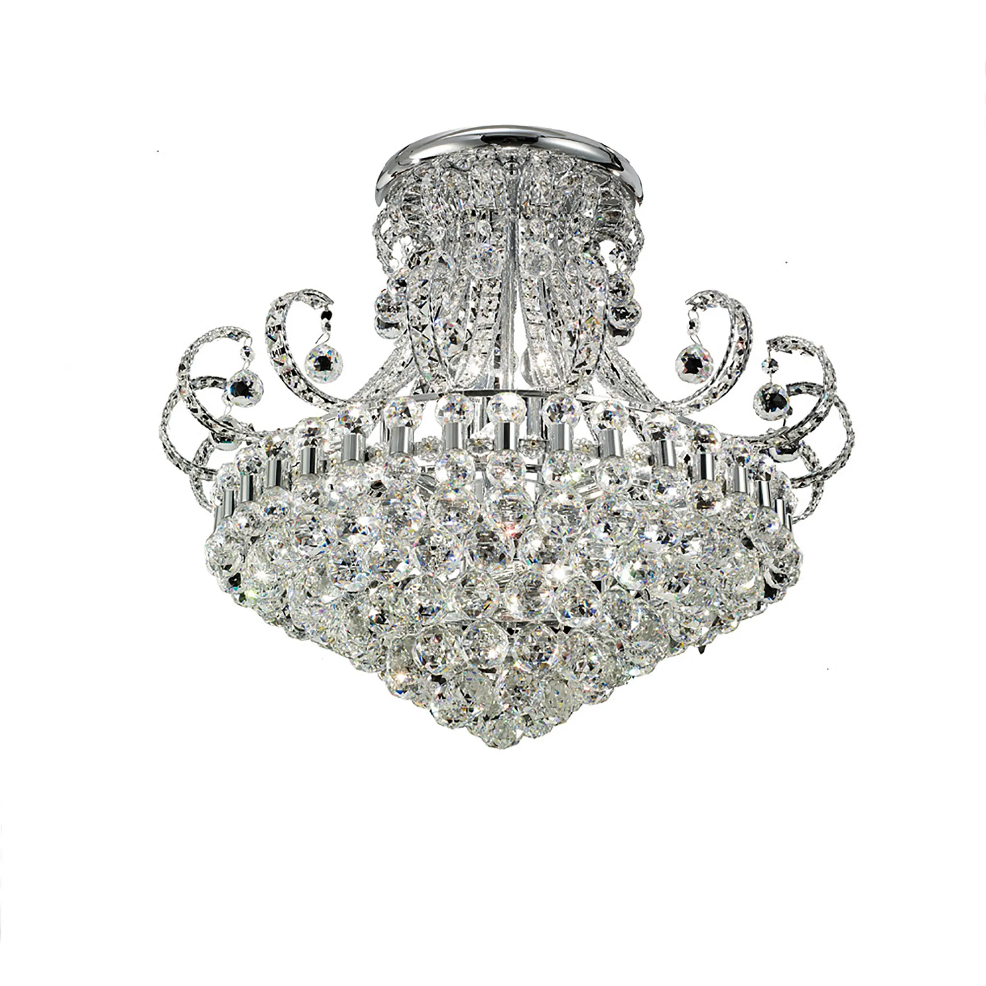 Pearl Crystal Chandelier 12 Light (18.3kg) Polished Chrome IL30027  Diyas Pearl